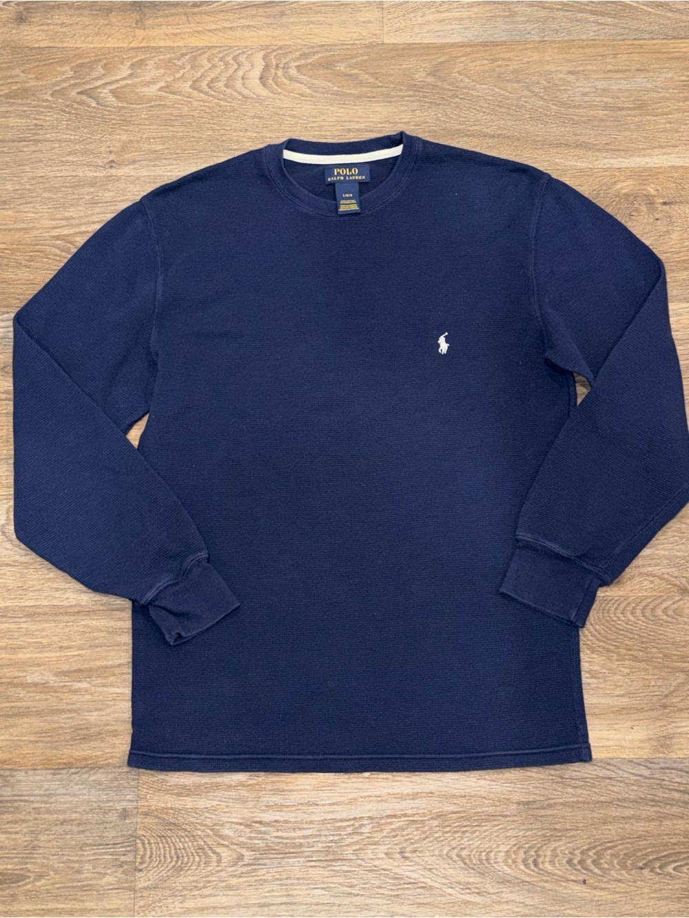 Polo by Ralph Lauren Navy Long-Sleeve Crewneck Sweatshirt with White Pony
